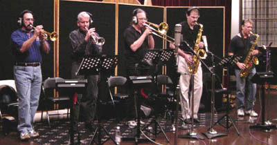 Photo of Dan with 5 horn players
